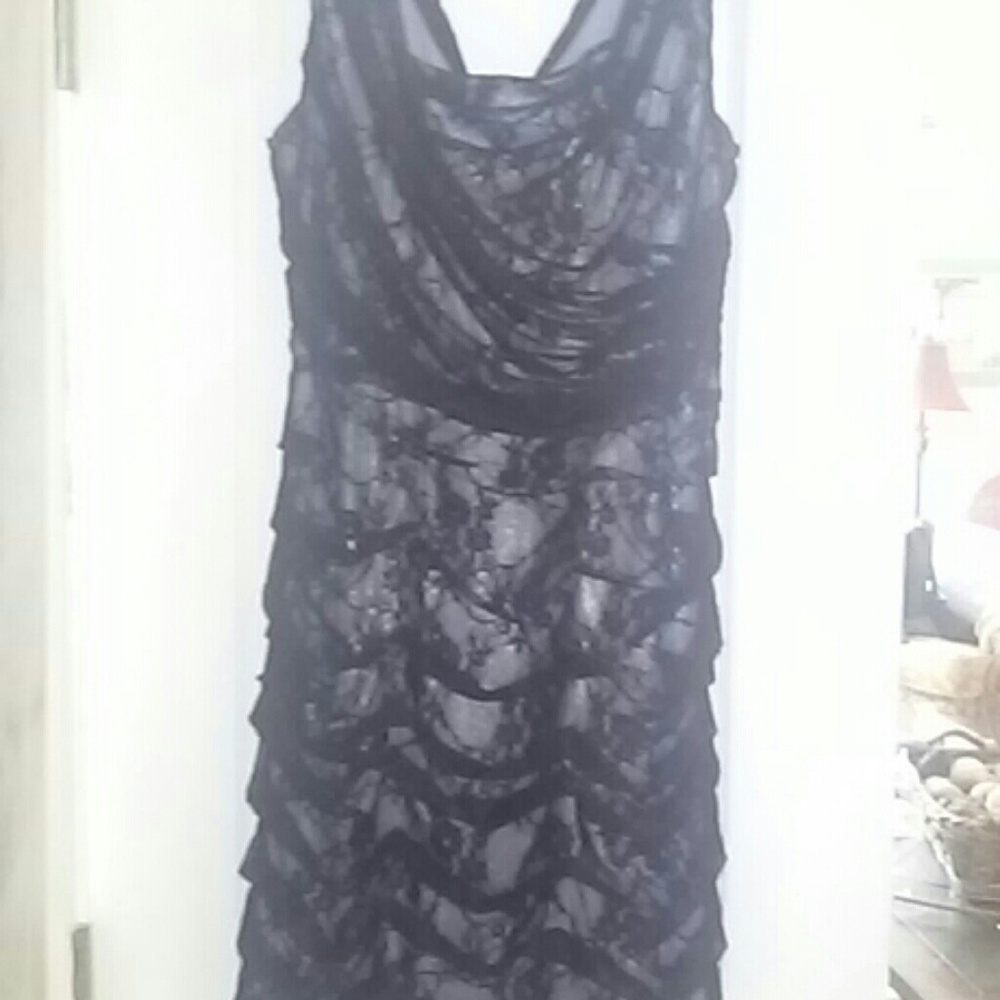COPY - Express lace and silver cocktail dress